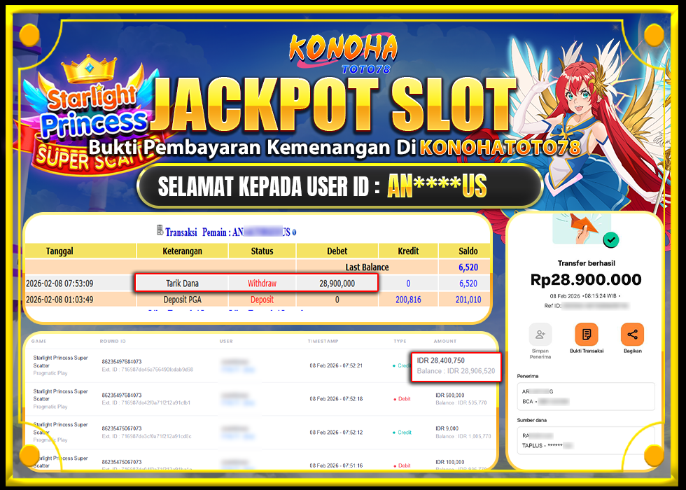 KONOHATOTO78 JACKPOT STARLIGHT PRINCES SUPER SCATTER Rp.28.900.000,- LUNAS